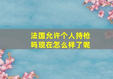 法国允许个人持枪吗现在怎么样了呢