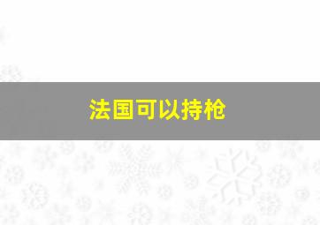 法国可以持枪