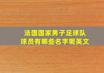 法国国家男子足球队球员有哪些名字呢英文