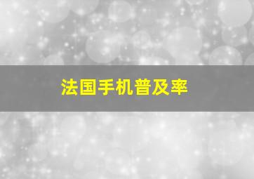 法国手机普及率