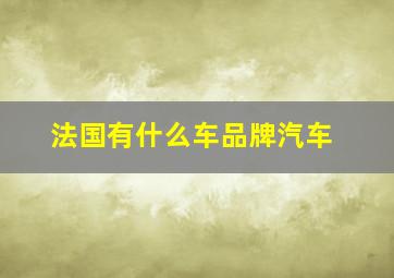 法国有什么车品牌汽车