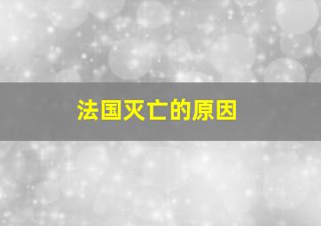 法国灭亡的原因