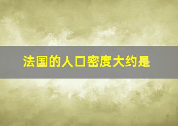 法国的人口密度大约是