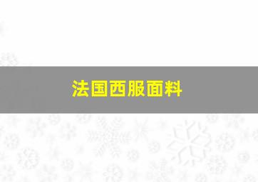 法国西服面料