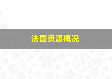 法国资源概况