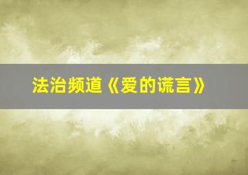 法治频道《爱的谎言》