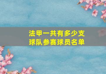 法甲一共有多少支球队参赛球员名单