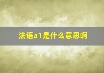 法语a1是什么意思啊