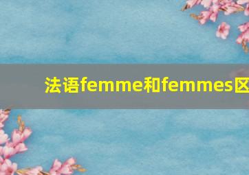 法语femme和femmes区别