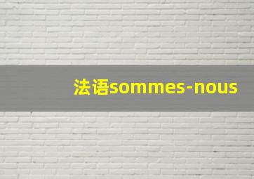 法语sommes-nous