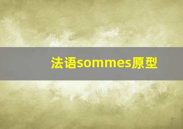 法语sommes原型