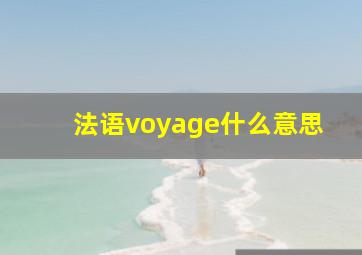 法语voyage什么意思