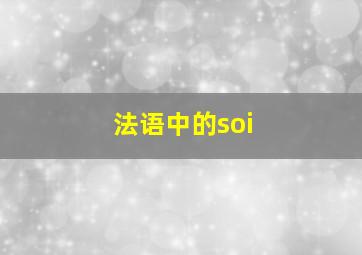 法语中的soi