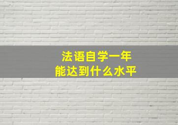 法语自学一年能达到什么水平