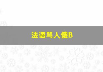 法语骂人傻B