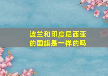 波兰和印度尼西亚的国旗是一样的吗