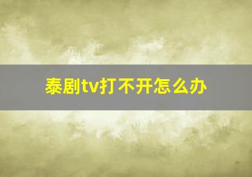 泰剧tv打不开怎么办