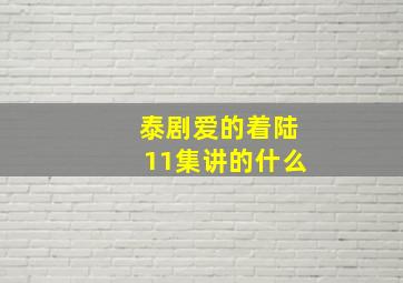 泰剧爱的着陆11集讲的什么