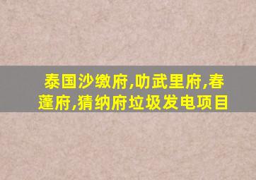 泰国沙缴府,叻武里府,春蓬府,猜纳府垃圾发电项目