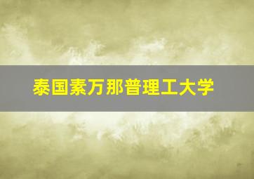 泰国素万那普理工大学