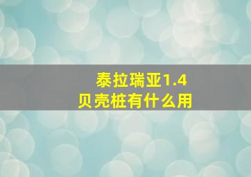 泰拉瑞亚1.4贝壳桩有什么用