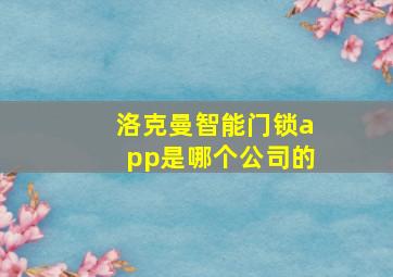 洛克曼智能门锁app是哪个公司的