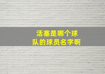 活塞是哪个球队的球员名字啊