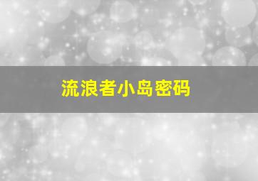 流浪者小岛密码