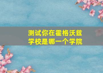 测试你在霍格沃兹学校是哪一个学院