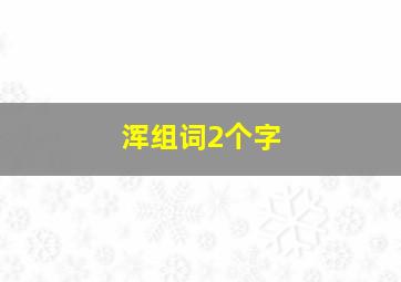 浑组词2个字