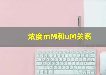 浓度mM和uM关系