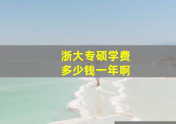 浙大专硕学费多少钱一年啊