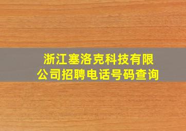 浙江塞洛克科技有限公司招聘电话号码查询