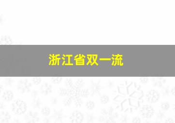 浙江省双一流