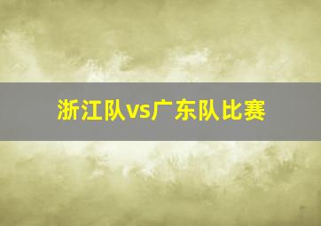 浙江队vs广东队比赛