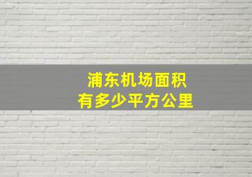 浦东机场面积有多少平方公里