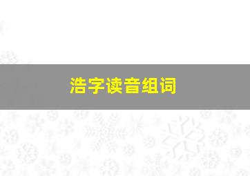 浩字读音组词