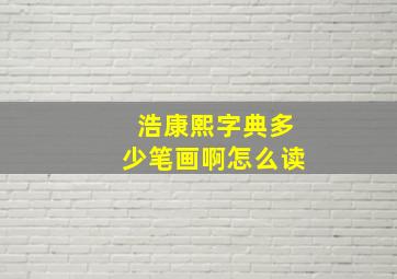 浩康熙字典多少笔画啊怎么读