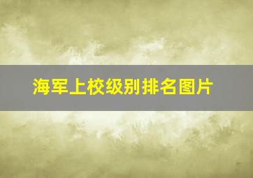 海军上校级别排名图片