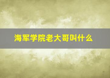 海军学院老大哥叫什么