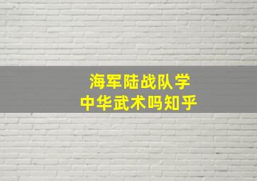 海军陆战队学中华武术吗知乎