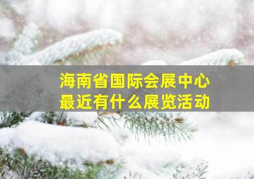 海南省国际会展中心最近有什么展览活动