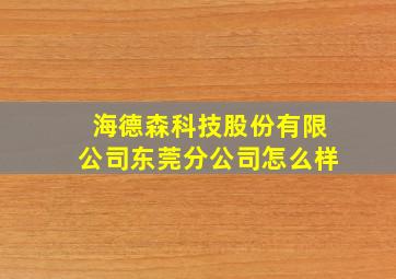 海德森科技股份有限公司东莞分公司怎么样