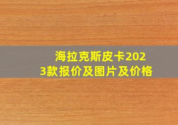 海拉克斯皮卡2023款报价及图片及价格