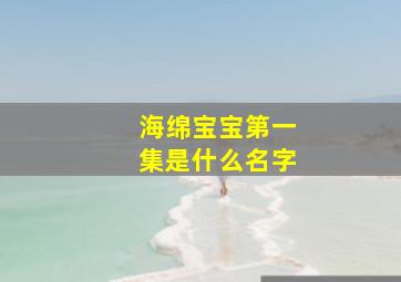 海绵宝宝第一集是什么名字