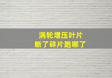 涡轮增压叶片断了碎片跑哪了