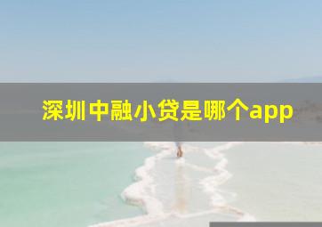 深圳中融小贷是哪个app