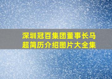 深圳冠百集团董事长马超简历介绍图片大全集