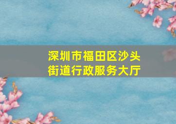 深圳市福田区沙头街道行政服务大厅