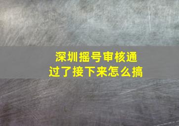 深圳摇号审核通过了接下来怎么搞